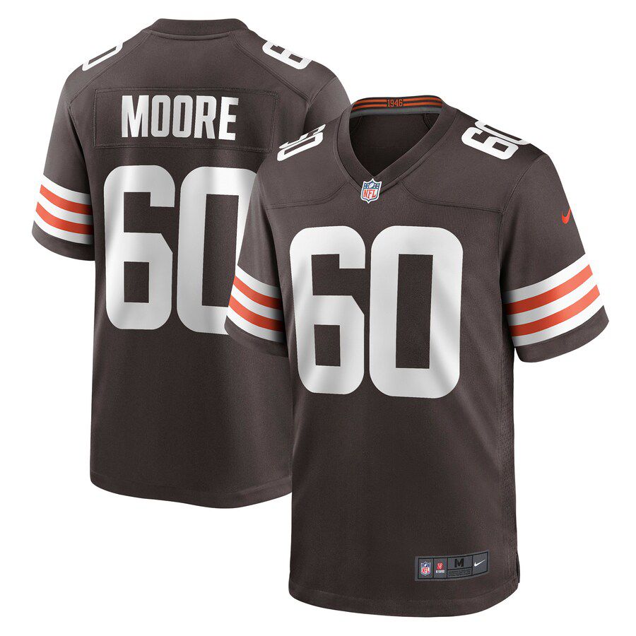 Men Cleveland Browns #60 David Moore Nike Brown Game NFL Jersey